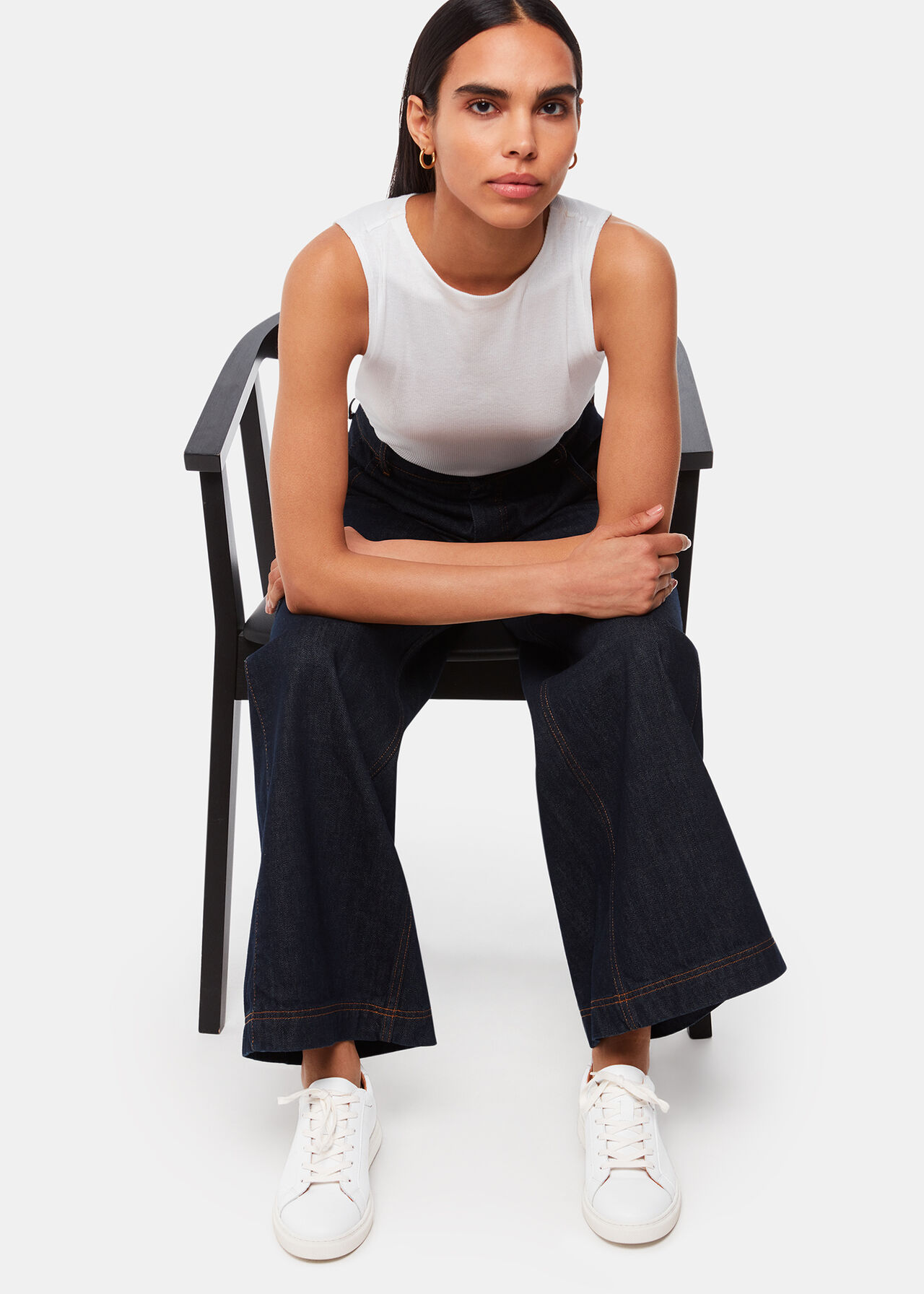 White Lace Up Trainers 100 Cow Leather Whistles Whistles US